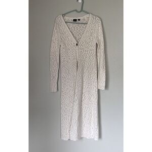 Versona Women's Button Closure Cardigan Crème Long‎ Small Long Sleeve